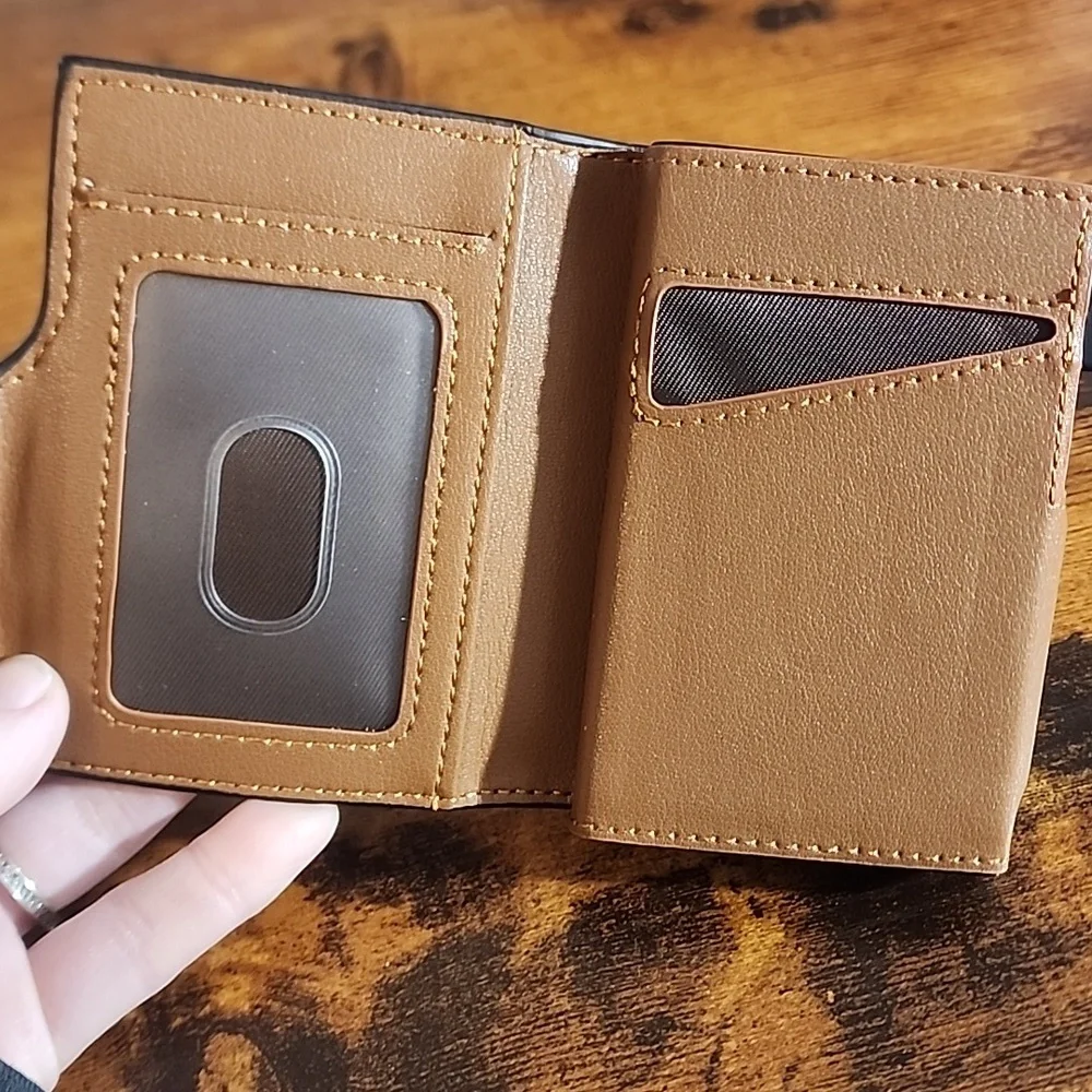 Men's RFID Shielded Wallet, With Pop-Up Card Holder And Wallet, Durable Leather